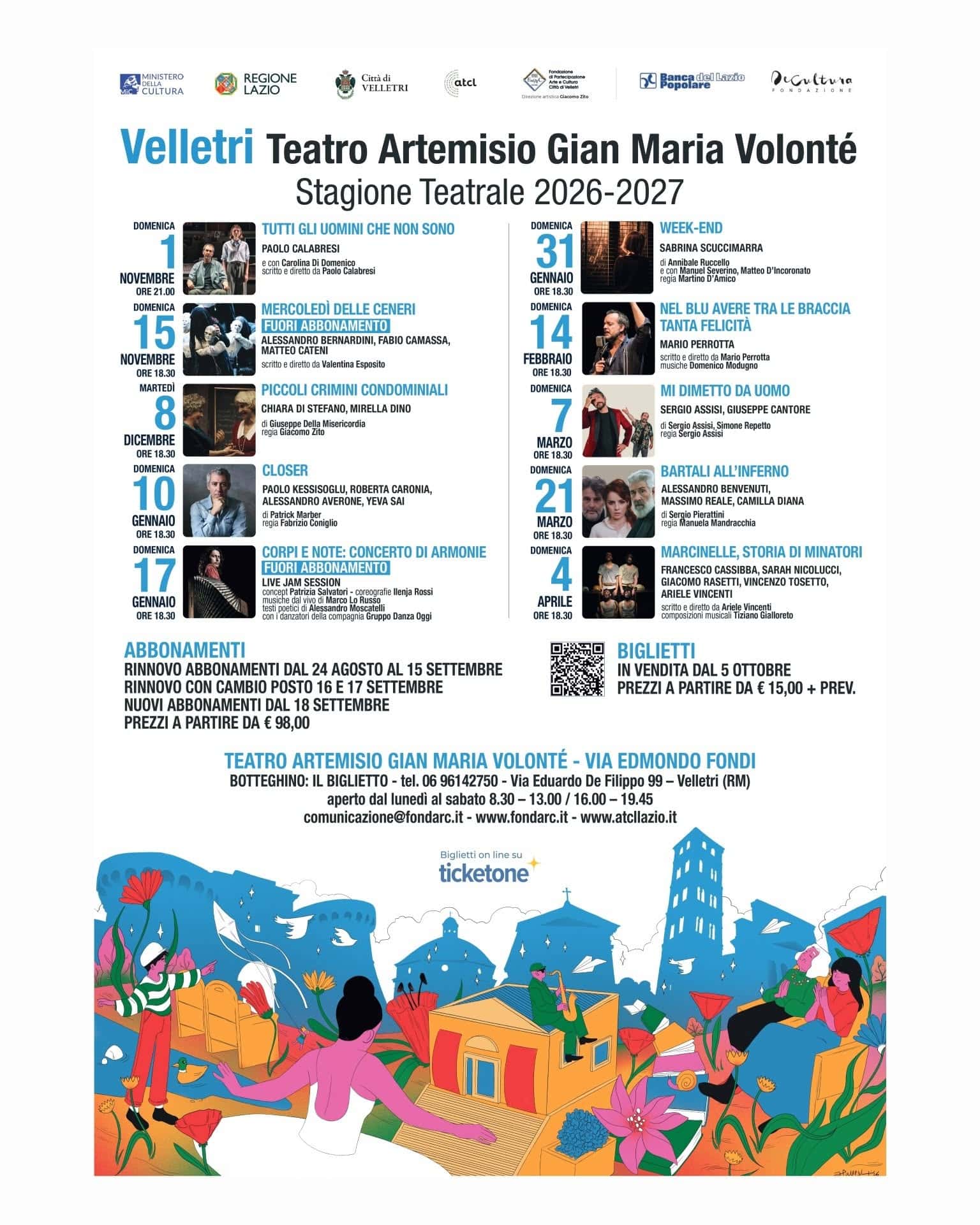 Stagione di prosa 2026-2027 Teatro Artemisio-Volonté di Velletri – Materiale Grafico