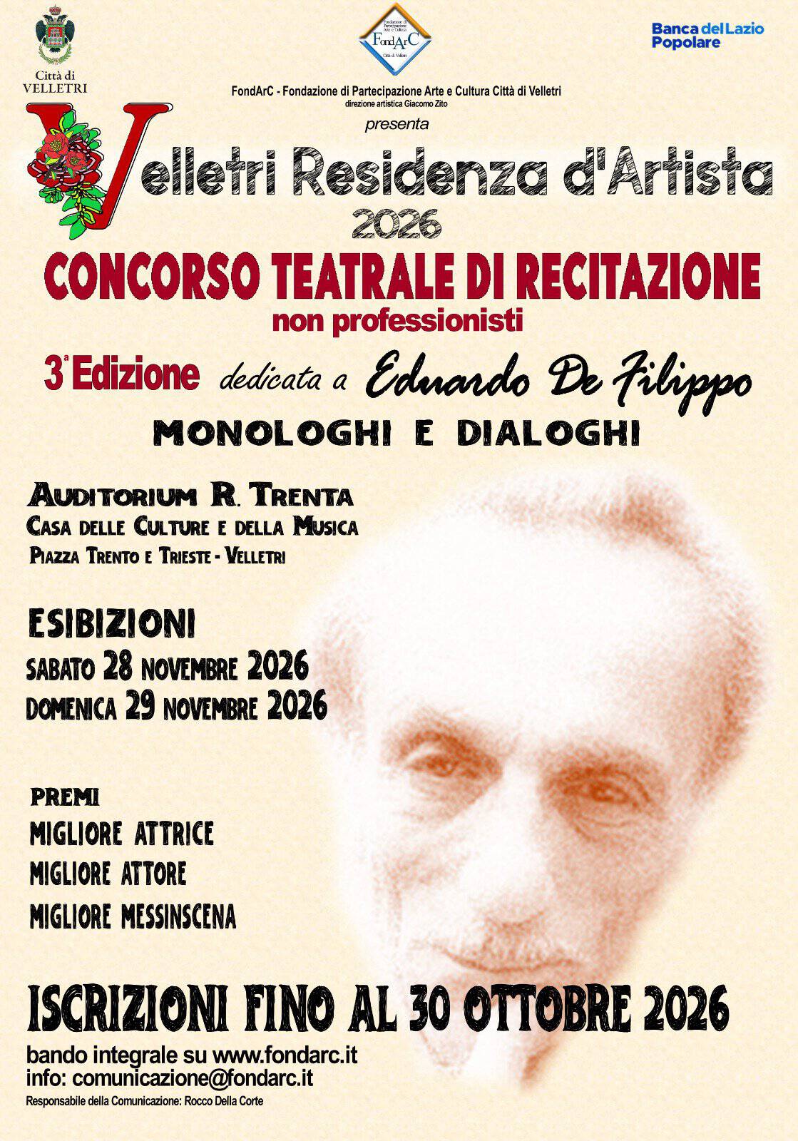 III edizione del concorso nazionale “Velletri residenza d’artista”