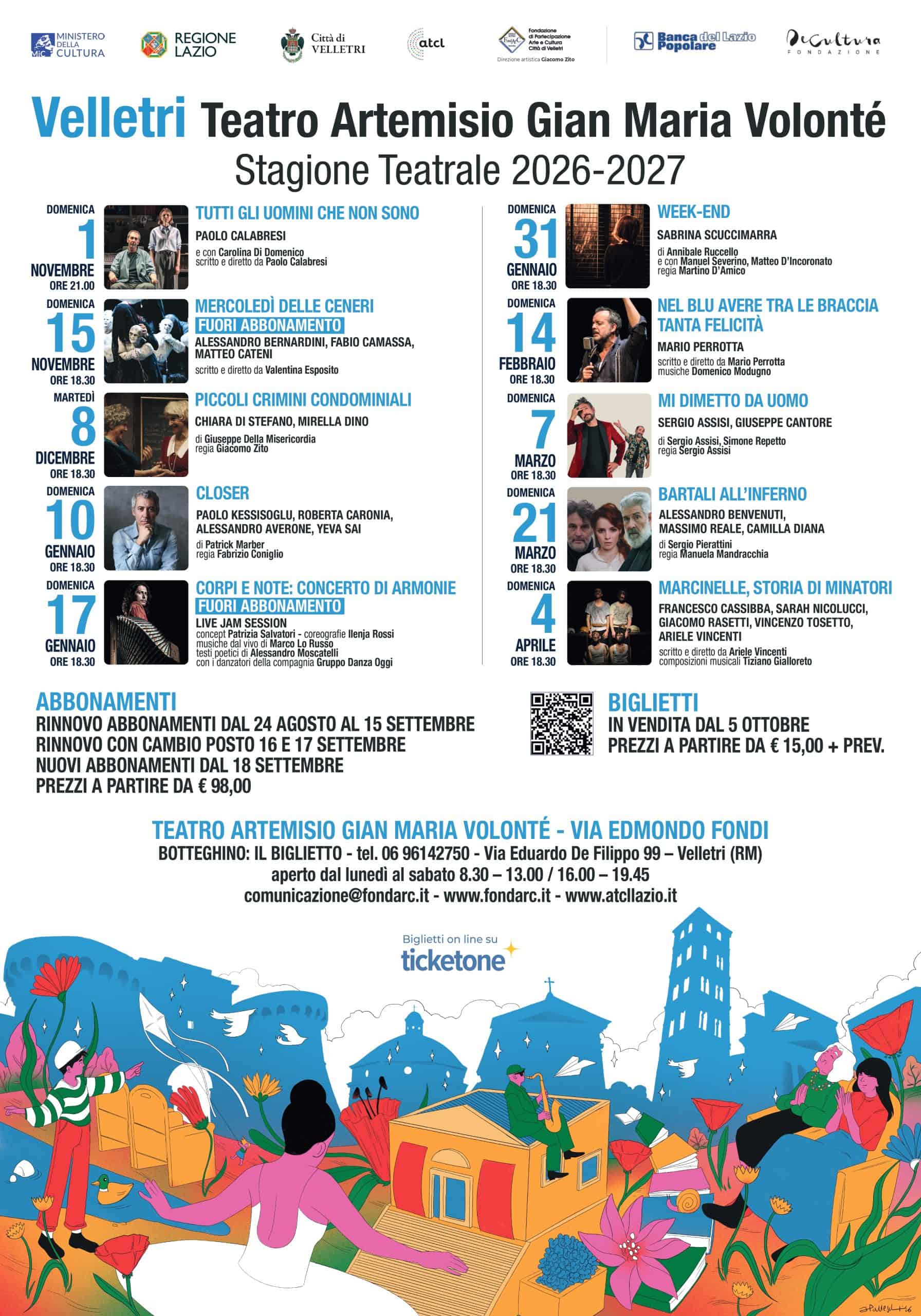 Stagione di prosa del Teatro Artemisio-Volonté 2026-2027